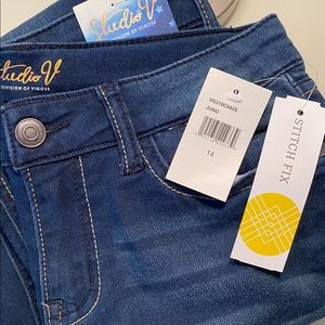 Girls Indigo Size 14 -Studio V Giselle Knit Skinny Jean (Stitch Fix) NWT